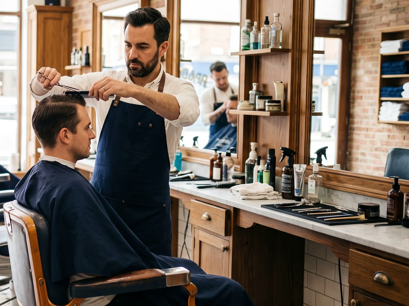 Klassischer Barbierstuhl im Salon